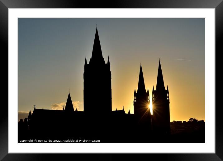 Twixt Spires Sunset. Framed Mounted Print by Roy Curtis