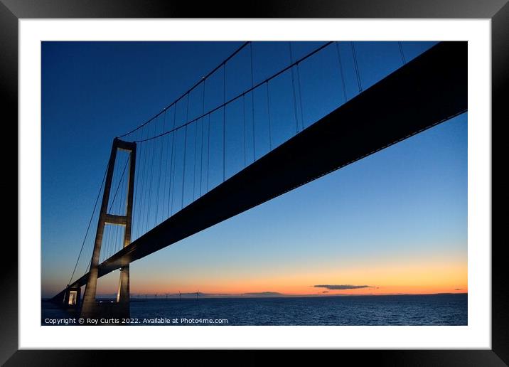 Storbaelt Bridge after Sunset Framed Mounted Print by Roy Curtis