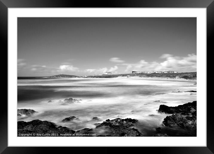 Fistral Surf Framed Mounted Print by Roy Curtis