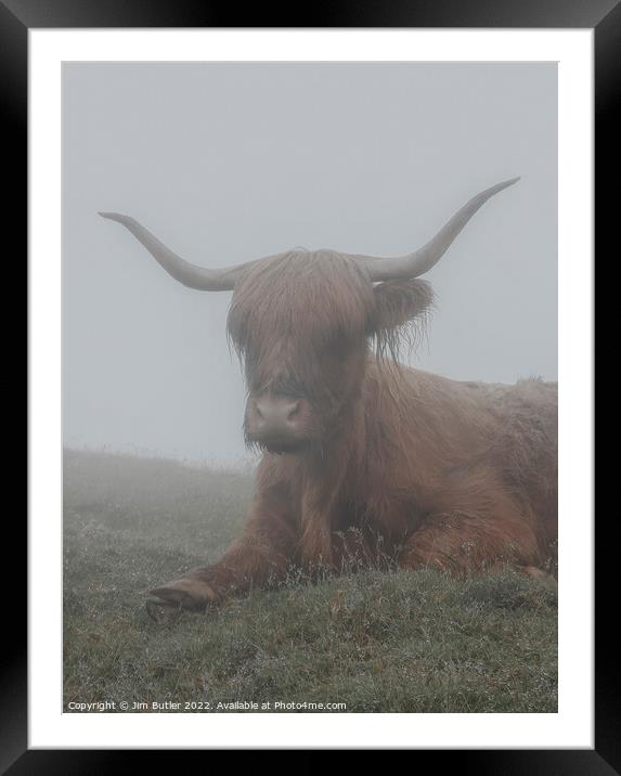 Highland mist Framed Mounted Print by Jim Butler