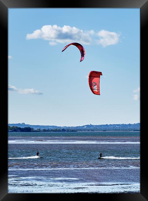 Kite Surfers Framed Print by Jim Butler