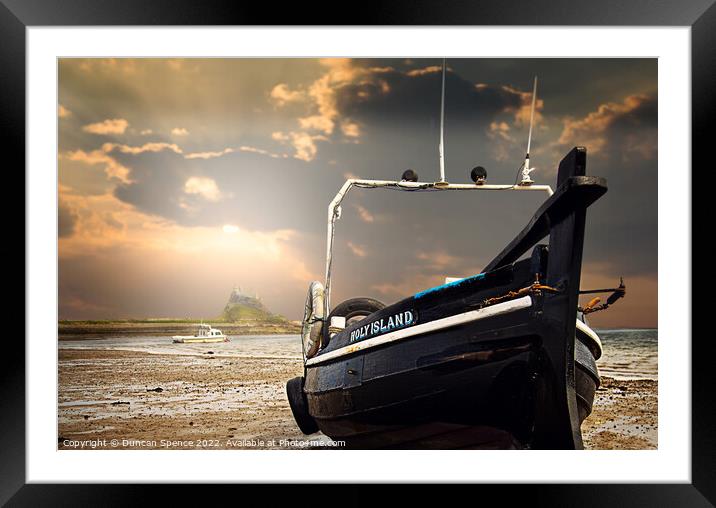  Holy Island, No Fishing Today Framed Mounted Print by Duncan Spence