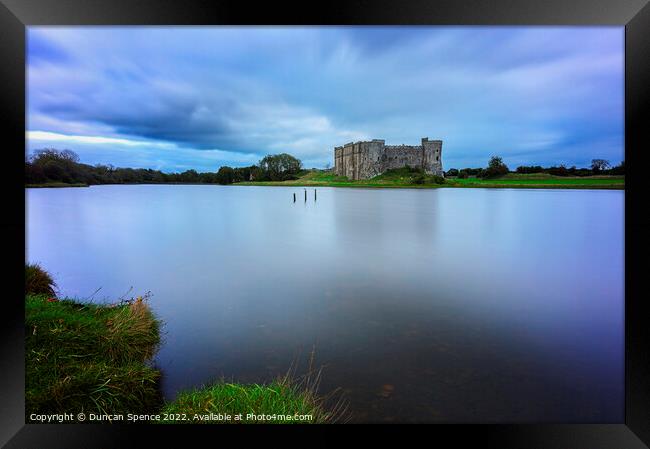 Still Waters.......Carew Castle, Wales. Framed Print by Duncan Spence