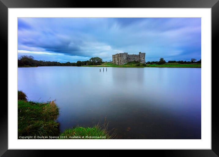 Still Waters.......Carew Castle, Wales. Framed Mounted Print by Duncan Spence