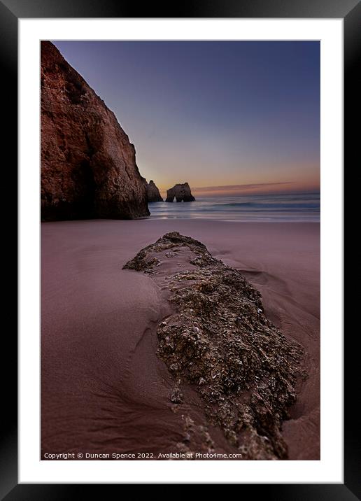 Alvor Beach at Sunrise, The Algarve. Framed Mounted Print by Duncan Spence