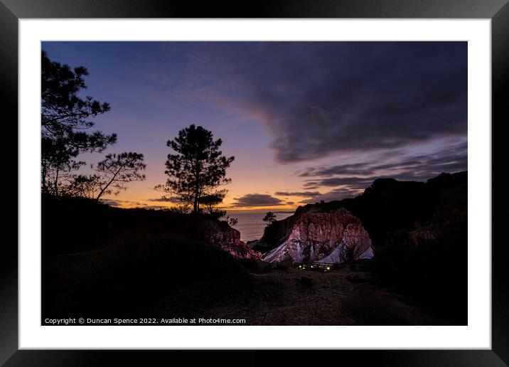 Sunset at Falesia, The Algarve. Framed Mounted Print by Duncan Spence