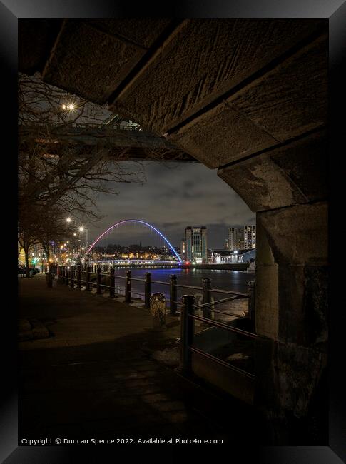 Millennium Bridge, Newcastle upon Tyne Framed Print by Duncan Spence