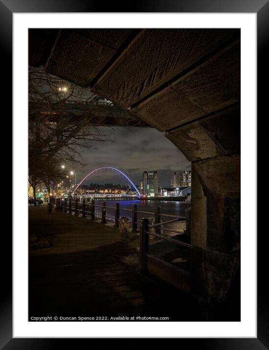 Millennium Bridge, Newcastle upon Tyne Framed Mounted Print by Duncan Spence