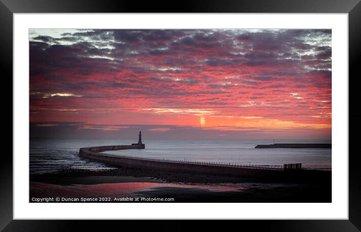 Sunrise at Roker Pier Panorama Framed Mounted Print by Duncan Spence