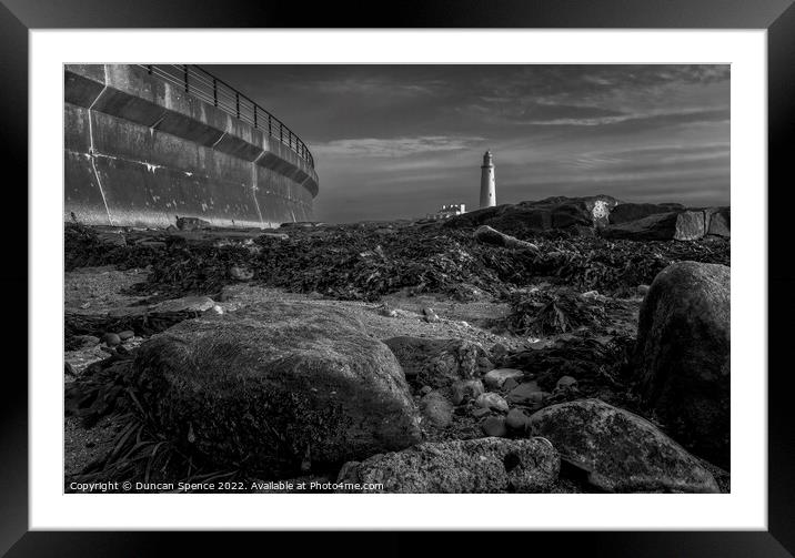 St Marys Lighthouse Framed Mounted Print by Duncan Spence