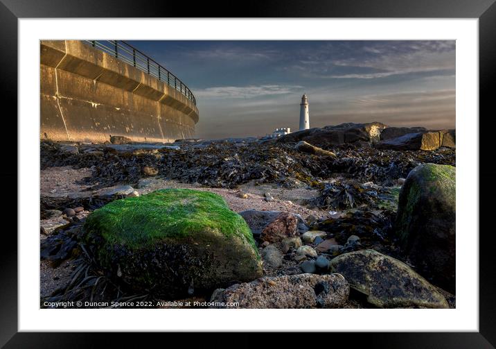 St Mary's Lighthouse Framed Mounted Print by Duncan Spence