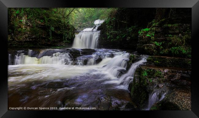 Brecon Waterfall Framed Print by Duncan Spence