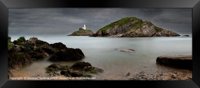 The Mumbles Lighthouse  Framed Print by Duncan Spence