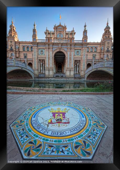 Plaza de Espania, Seville Framed Print by Duncan Spence