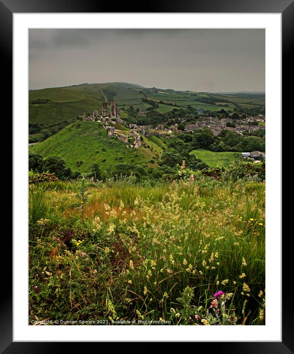Corfe Castle Framed Mounted Print by Duncan Spence
