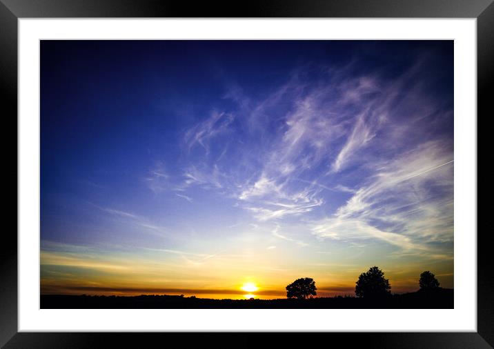 Majestic Sunset Silhouette Framed Mounted Print by David McGeachie