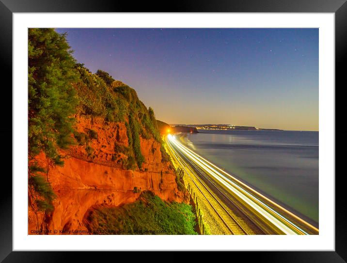 Night time coastal journey, Dawlish Framed Mounted Print by Kerry Lummus