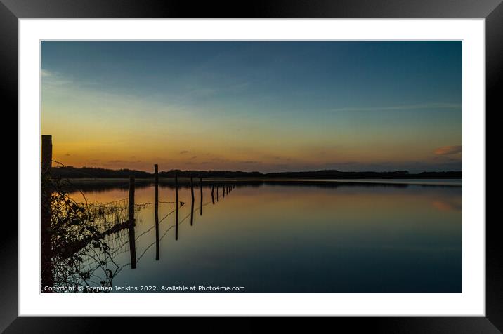 Kenfig pool sunset Framed Mounted Print by Stephen Jenkins