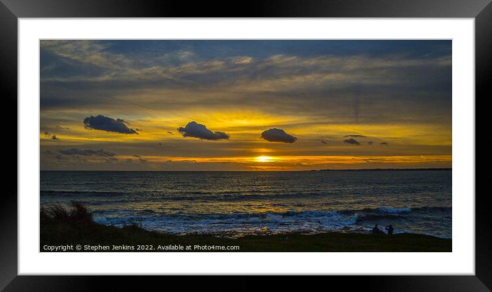 Ogmore-by-Sea sunset Framed Mounted Print by Stephen Jenkins