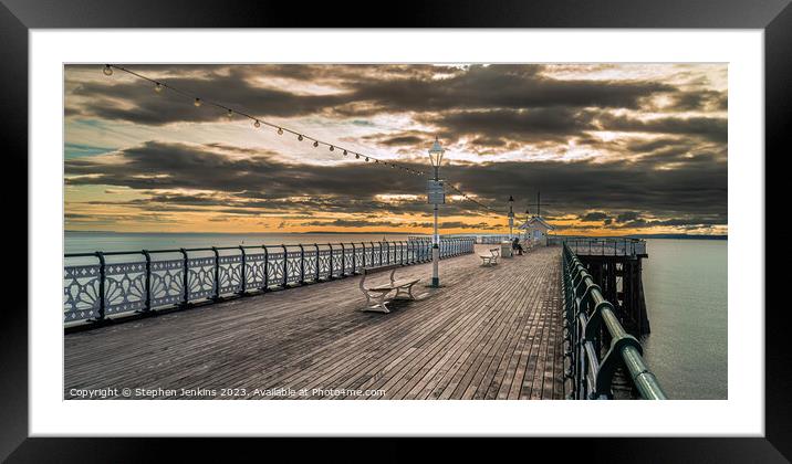 Penarth pier sunrise Framed Mounted Print by Stephen Jenkins