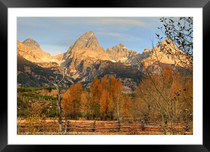 Sunrise on the Grand Tetons Framed Mounted Print by Donna Kennedy
