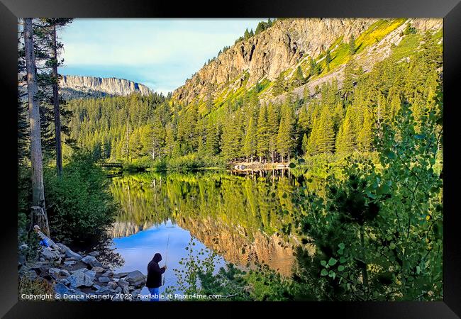 Fishing at Twin Lakes Framed Print by Donna Kennedy