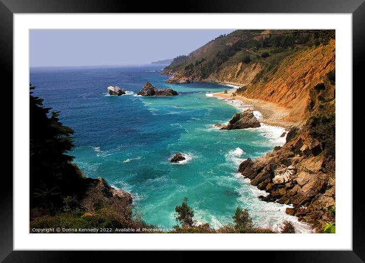 Pacific Coast Blues Framed Mounted Print by Donna Kennedy
