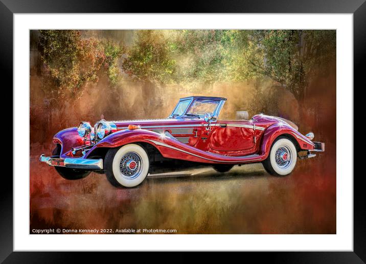 1934 Mercedes Benz Framed Mounted Print by Donna Kennedy