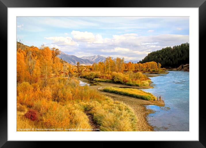 Fishing on the Snake River  Framed Mounted Print by Donna Kennedy