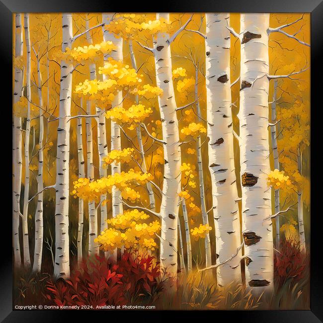 Autumn Aspen Grove Framed Print by Donna Kennedy