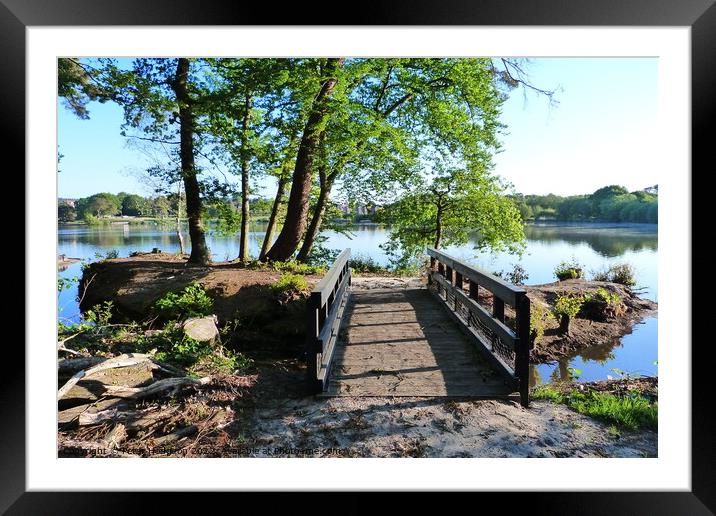 Wooden Bridge to Petersfield Pond, Hampshire  Framed Mounted Print by Peter Hodgson