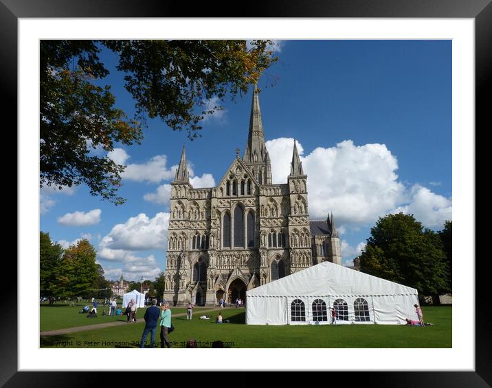Salisbury Cathedral  Sky Framed Mounted Print by Peter Hodgson