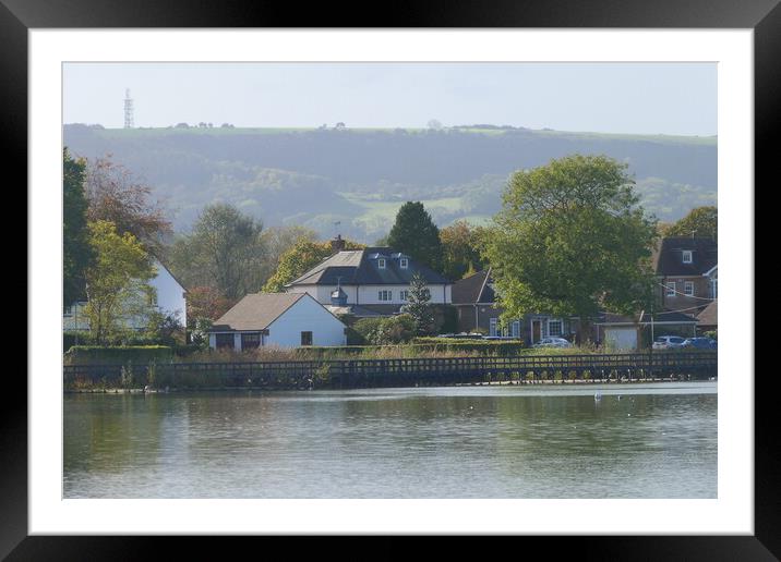 Petersfield Pond, looking towards Butser Hill Framed Mounted Print by Peter Hodgson