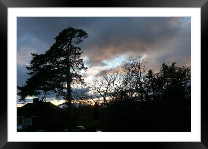 The  drama of the evening sunset and clouds Framed Mounted Print by Peter Hodgson