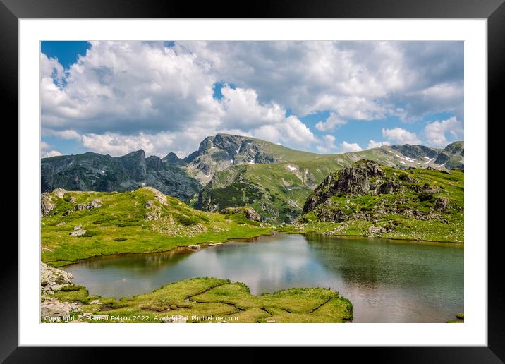 Summer lake in Rila Mountain, Bulgaria. Framed Mounted Print by Plamen Petrov