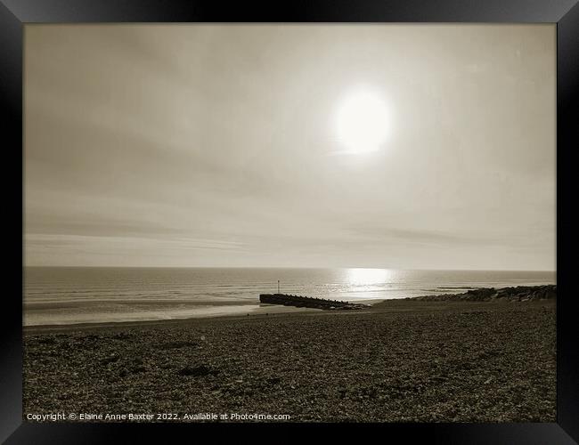Sunlit Beach Framed Print by Elaine Anne Baxter