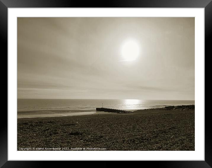 Sunlit Beach Framed Mounted Print by Elaine Anne Baxter
