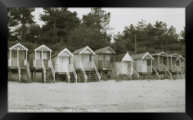 Beach Huts Wells-next-the-Sea Framed Print by Elaine Anne Baxter