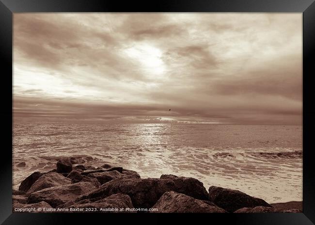 English Channel Skyline Framed Print by Elaine Anne Baxter