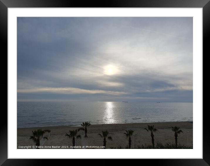 Sunset over Adriatic Sea Framed Mounted Print by Elaine Anne Baxter