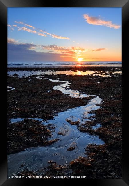 Sunrise at the beach. Framed Print by Drew Watson