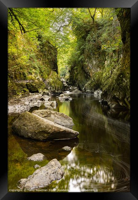 Enchanting Fairy Glen Gorge Framed Print by Terry Newman
