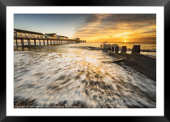 Radiant Sunrise Tide Framed Mounted Print by Terry Newman