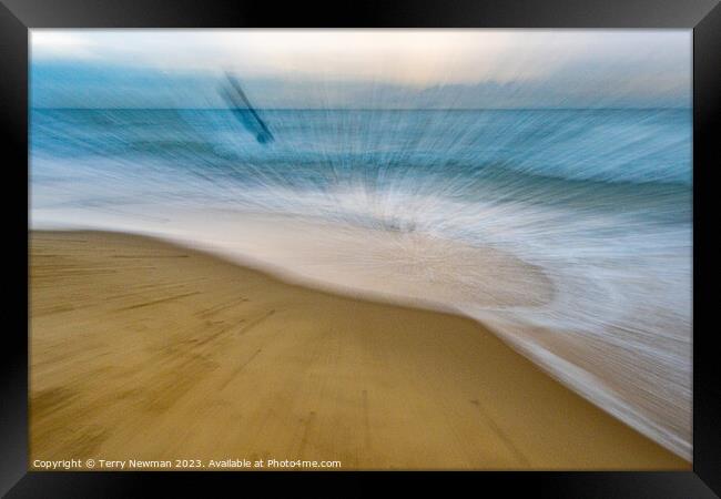 Coastal Splash Framed Print by Terry Newman