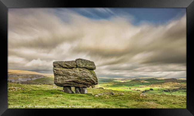 Dramatic Norber Erratic Framed Print by Terry Newman