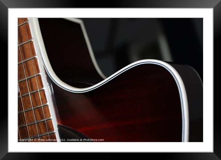 Guitar Curves 2 Framed Mounted Print by Philip Lehman