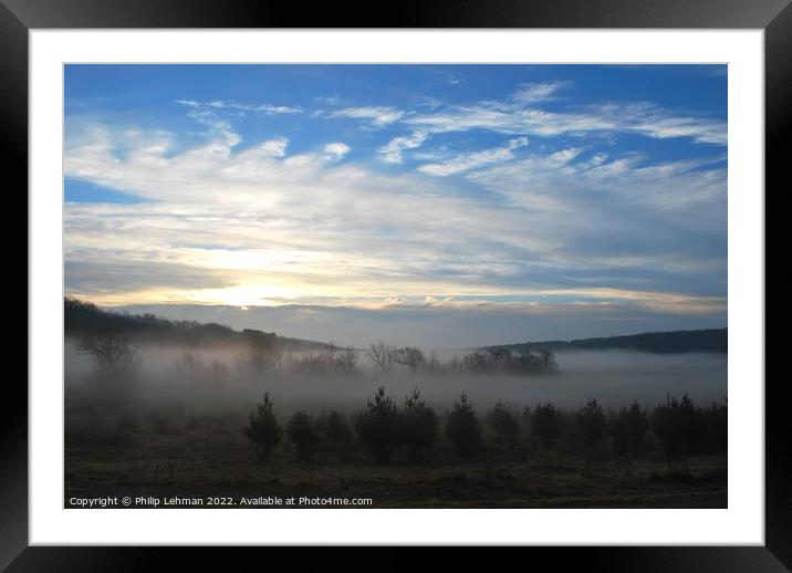 Misty Morning Sunrise 1 Framed Mounted Print by Philip Lehman