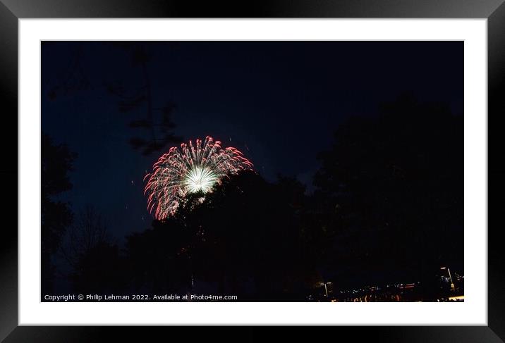 Fireworks (30A) Framed Mounted Print by Philip Lehman