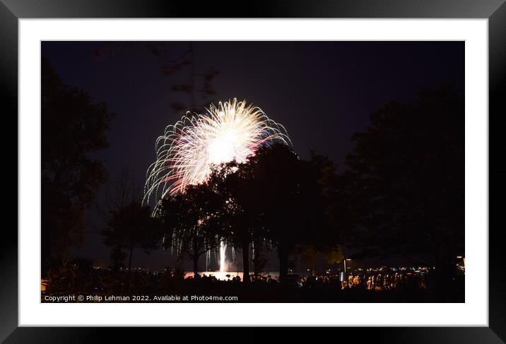 Fireworks (30A) Framed Mounted Print by Philip Lehman