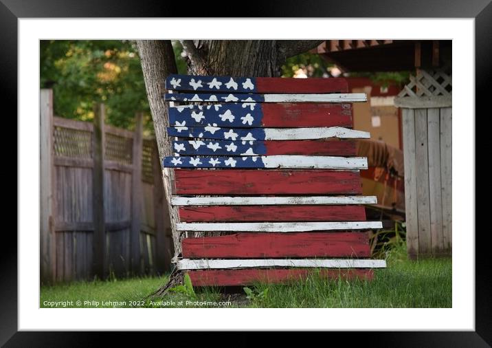 American Flag (1) Framed Mounted Print by Philip Lehman